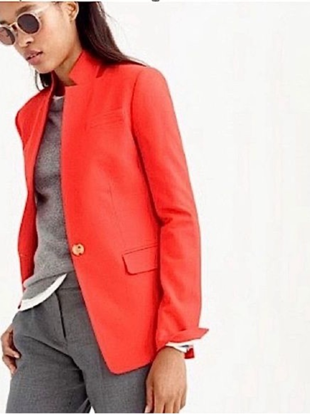 J. Crew Bright Red Orange Regent Blazer